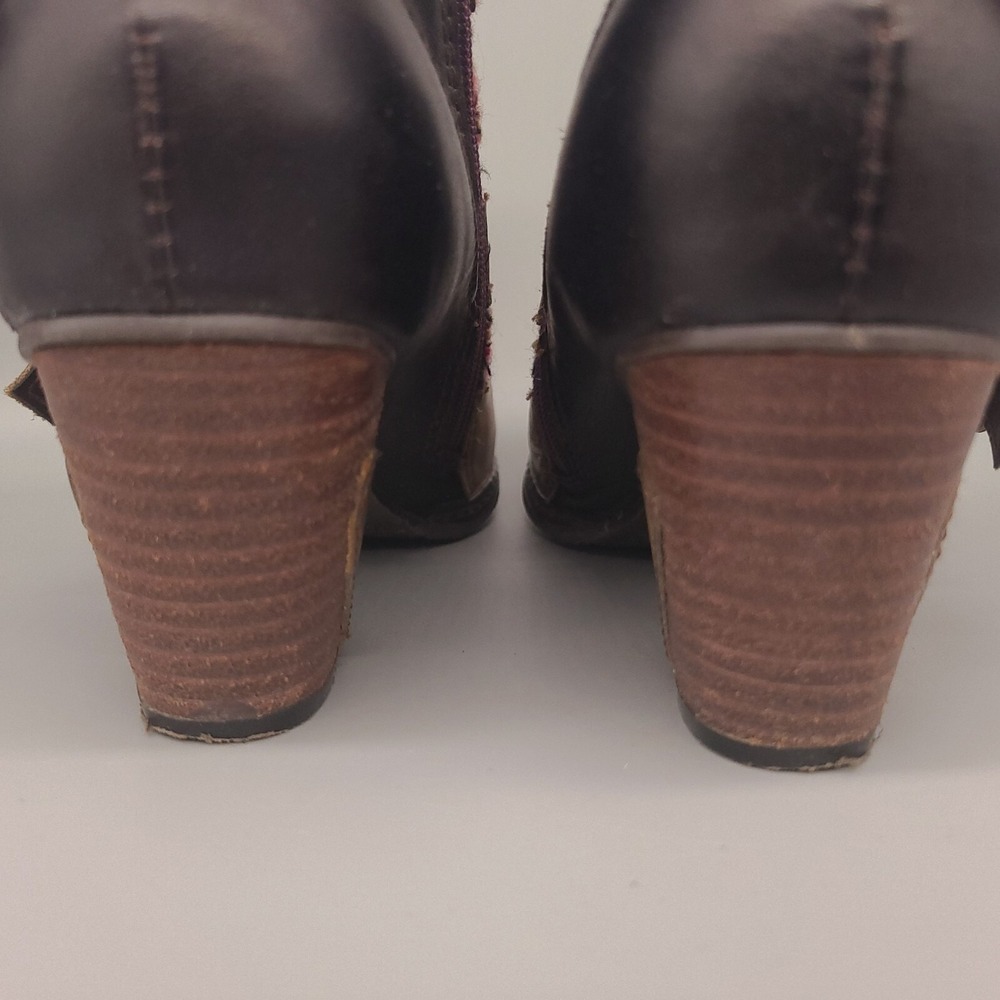 Multi-Color Patterned Leather Strap Ankle Boot - image 6